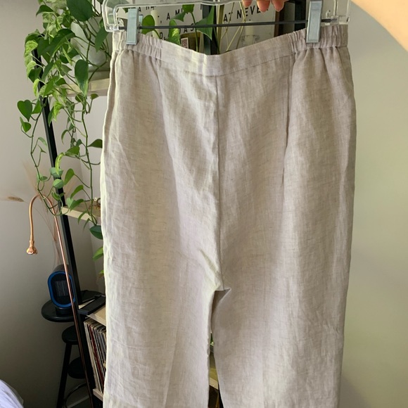 Vintage Linen Cream Pants (Size: 42, US 6) - Picture 3 of 3